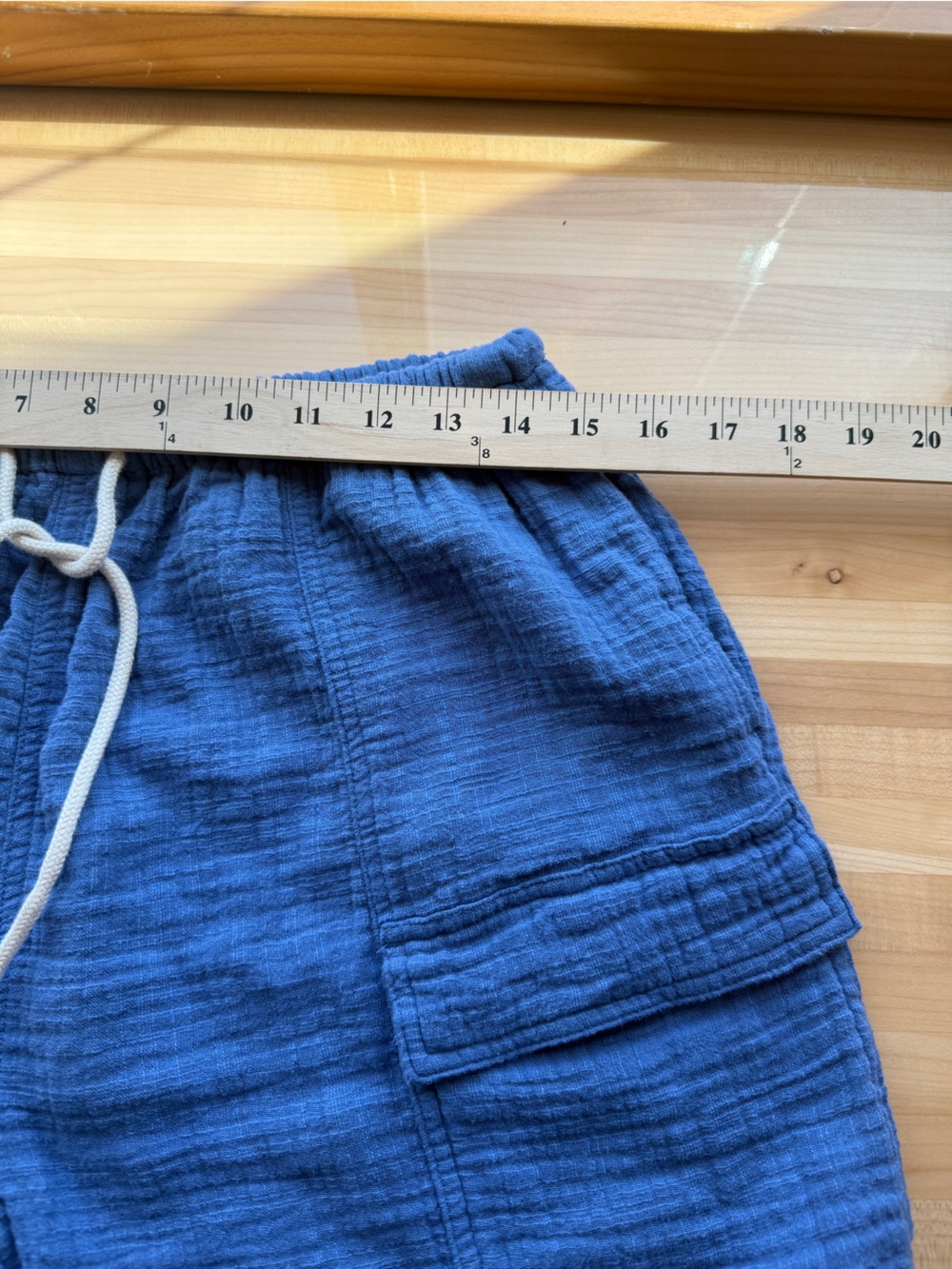 aerie Blue Drawstring Cargo Shorts 100% Cotton in Large - Picture 6 of 10
